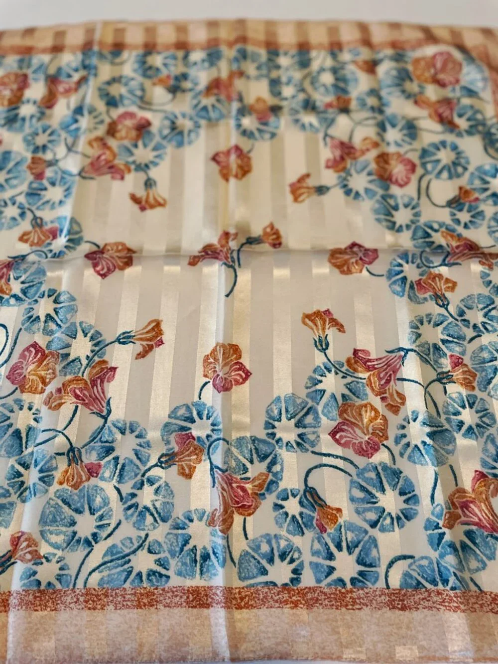 Chloé Floral Silk Cotton Blend Scarf